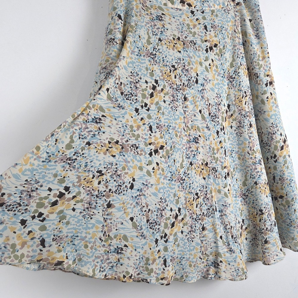 Jones New York Silk Flowy A-Line Midi Skirt Size 10 Abstract Floral Lined - Picture 2 of 10